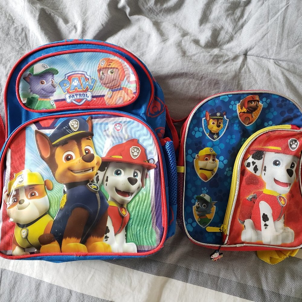 Paw Patrol Backpacs - 2- Medium and small.
